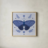 Simply Butterflies II by Cheryl Warrick. Shown in a natural wood glass frame for a timeless modern aesthetic. Available as an archival giclee rolled canvas, fine art paper, or poster print. SKU 102962a.