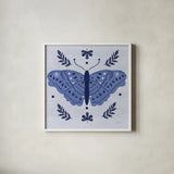 Simply Butterflies IV by Cheryl Warrick. Shown in a crisp white glass frame for a clean and minimalist style. Available as an archival giclee rolled canvas, fine art paper, or poster print. SKU 102964a.