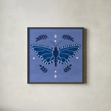 Simply Butterflies V by Cheryl Warrick. Shown in a sleek black glass frame for a contemporary gallery look. Available as an archival giclee rolled canvas, fine art paper, or poster print. SKU 102965a.