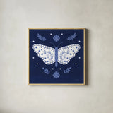 Simply Butterflies VI by Cheryl Warrick. Shown in a natural wood glass frame for a timeless modern aesthetic. Available as an archival giclee rolled canvas, fine art paper, or poster print. SKU 102966a.