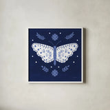 Simply Butterflies VI by Cheryl Warrick. Shown in a crisp white glass frame for a clean and minimalist style. Available as an archival giclee rolled canvas, fine art paper, or poster print. SKU 102966a.