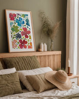 Spring Joy I by Cheryl Warrick. shown as a paper print in a natural frame. Available as a archival giclee rolled canvas, fine art paper, or poster print. SKU 86972h.