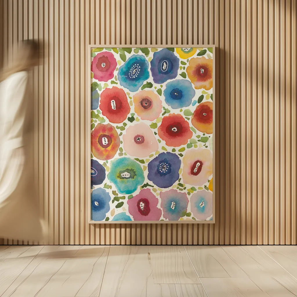 Spring Joy III by Cheryl Warrick. shown as over sized large wall art. Available as an archival giclee rolled canvas, fine art paper, or poster print. SKU 86974h.