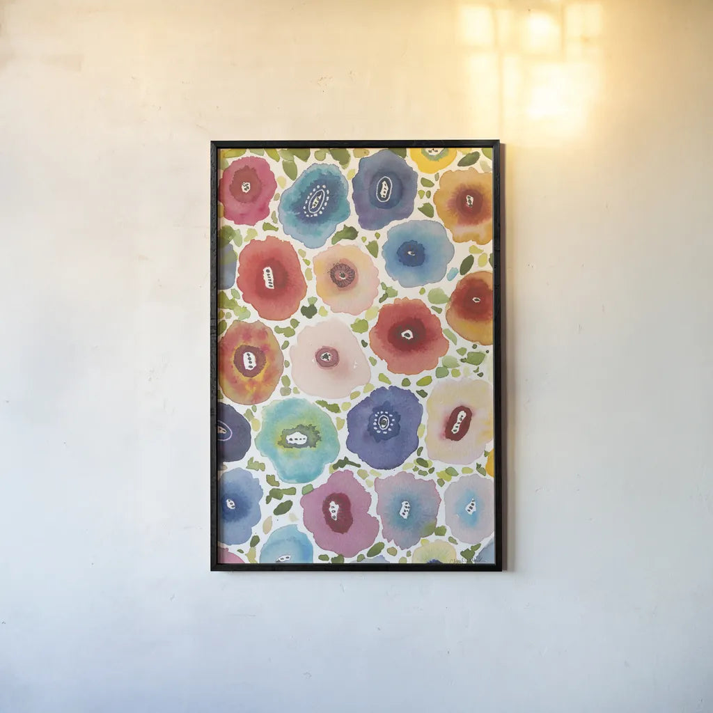 Spring Joy III by Cheryl Warrick. shown as a paper print in a black flame. Available as a archival giclee rolled canvas, fine art paper, or poster print. SKU 86974h.