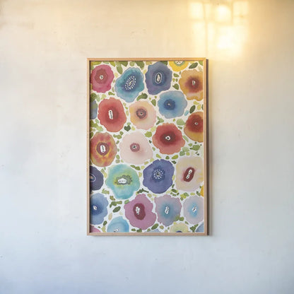 Spring Joy III by Cheryl Warrick. shown as a paper print in a natural frame. Available as a archival giclee rolled canvas, fine art paper, or poster print. SKU 86974h.