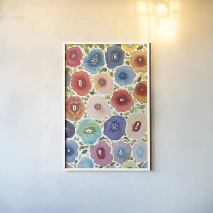 Spring Joy III by Cheryl Warrick. shown as a paper print in a white frame. Available as a archival giclee rolled canvas, fine art paper, or poster print. SKU 86974h.