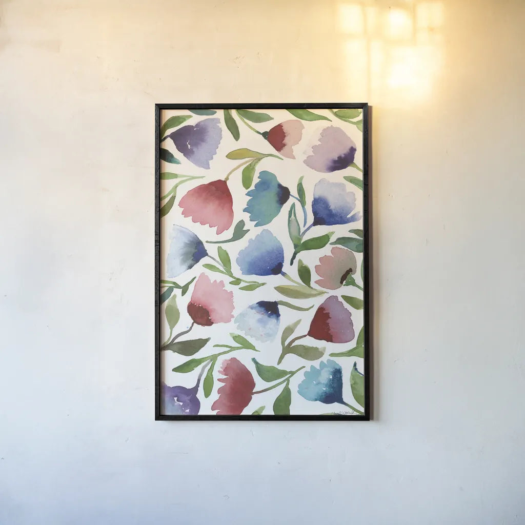 Spring Joy IV by Cheryl Warrick. shown as a paper print in a black flame. Available as a archival giclee rolled canvas, fine art paper, or poster print. SKU 86975h.