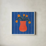 Still Blooms II by Cheryl Warrick. Shown in a crisp white glass frame for a clean and minimalist style. Available as an archival giclee rolled canvas, fine art paper, or poster print. SKU 103991a.
