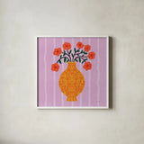 Still Blooms III by Cheryl Warrick. Shown in a crisp white glass frame for a clean and minimalist style. Available as an archival giclee rolled canvas, fine art paper, or poster print. SKU 103992a.