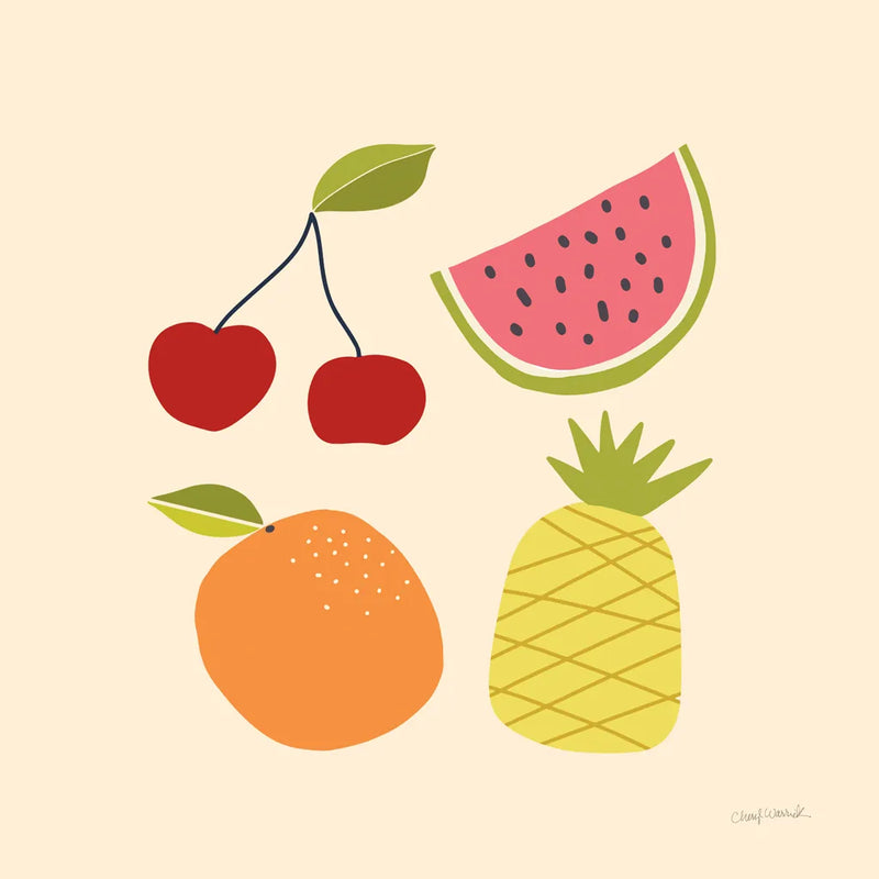 Summer Fruits II by Cheryl Warrick. SKU 83598a. Archival Giclee Fine art print for wall decor.