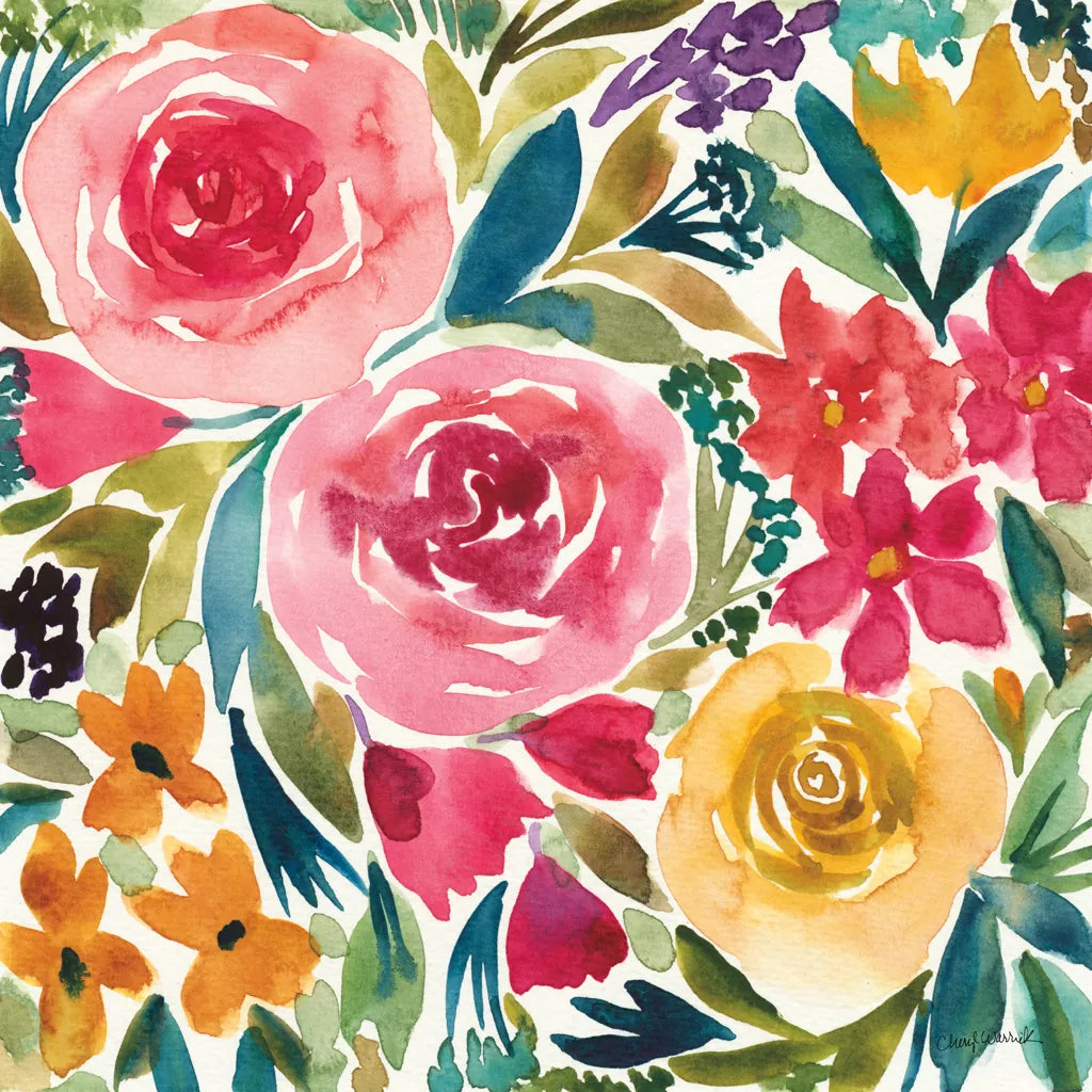 Summer Petals I by Cheryl Warrick. SKU 78388a. Archival Giclee Fine art print for wall decor.