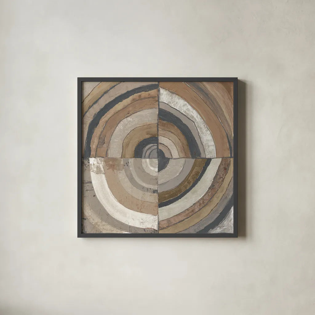 The Center I Abstract Crop Dark by Cheryl Warrick. Shown in a sleek black glass frame for a contemporary gallery look. Available as an archival giclee rolled canvas, fine art paper, or poster print. SKU 79821a.