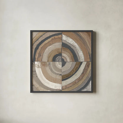 The Center I Abstract Crop Dark by Cheryl Warrick. Shown in a sleek black glass frame for a contemporary gallery look. Available as an archival giclee rolled canvas, fine art paper, or poster print. SKU 79821a.