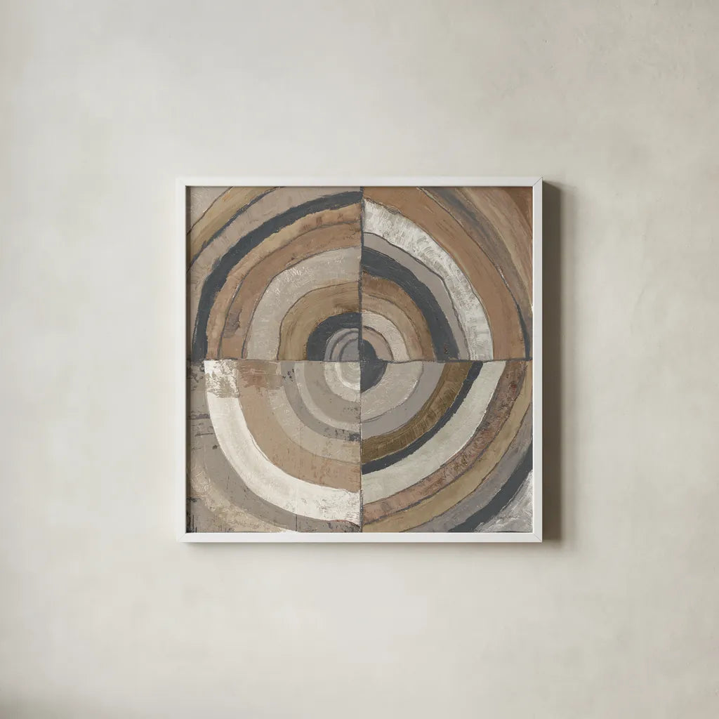 The Center I Abstract Crop Dark by Cheryl Warrick. Shown in a crisp white glass frame for a clean and minimalist style. Available as an archival giclee rolled canvas, fine art paper, or poster print. SKU 79821a.
