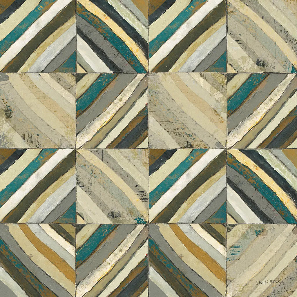 The Center I Abstract Turquoise by Cheryl Warrick. SKU 13854a. Archival Giclee Fine art print for wall decor.