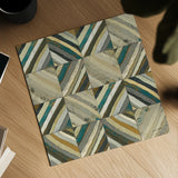 The Center I Abstract Turquoise by Cheryl Warrick. Shown as a detailed flat fine art print, highlighting archival giclee quality. Available as an archival giclee rolled canvas, fine art paper, or poster print. SKU 13854a.