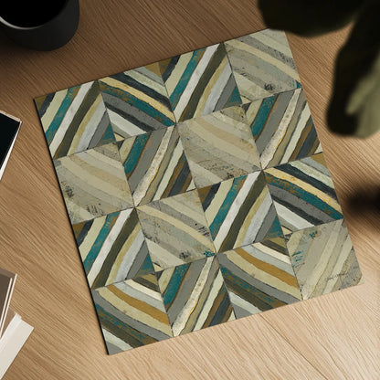 The Center I Abstract Turquoise by Cheryl Warrick. Shown as a detailed flat fine art print, highlighting archival giclee quality. Available as an archival giclee rolled canvas, fine art paper, or poster print. SKU 13854a.