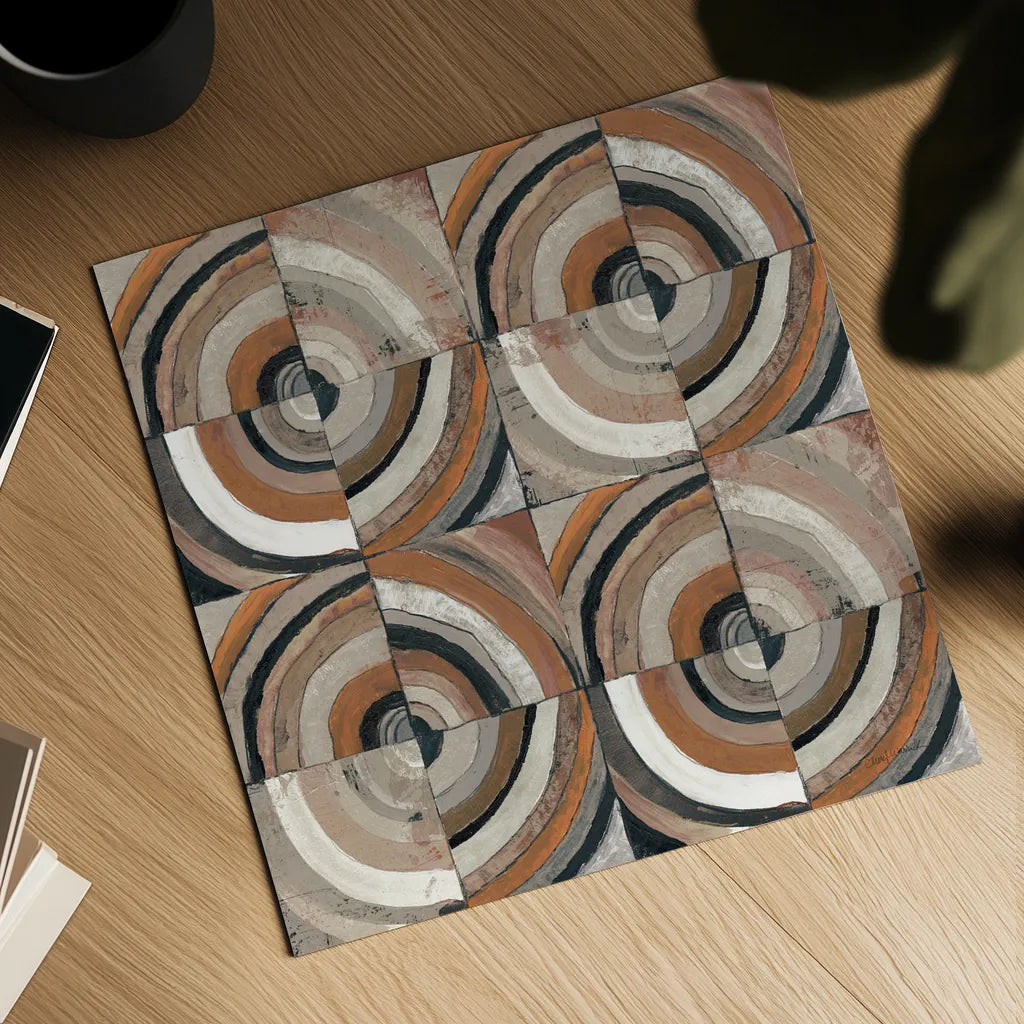 The Center I Abstract Warm by Cheryl Warrick. Shown as a detailed flat fine art print, highlighting archival giclee quality. Available as an archival giclee rolled canvas, fine art paper, or poster print. SKU 55285a.