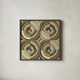 The Center II Abstract by Cheryl Warrick. Shown in a sleek black glass frame for a contemporary gallery look. Available as an archival giclee rolled canvas, fine art paper, or poster print. SKU 37814a.