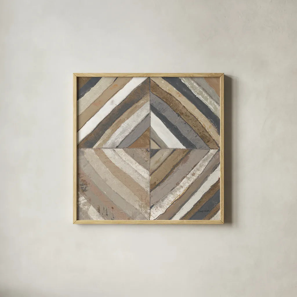 The Center II Abstract Crop Dark by Cheryl Warrick. Shown in a natural wood glass frame for a timeless modern aesthetic. Available as an archival giclee rolled canvas, fine art paper, or poster print. SKU 79822a.