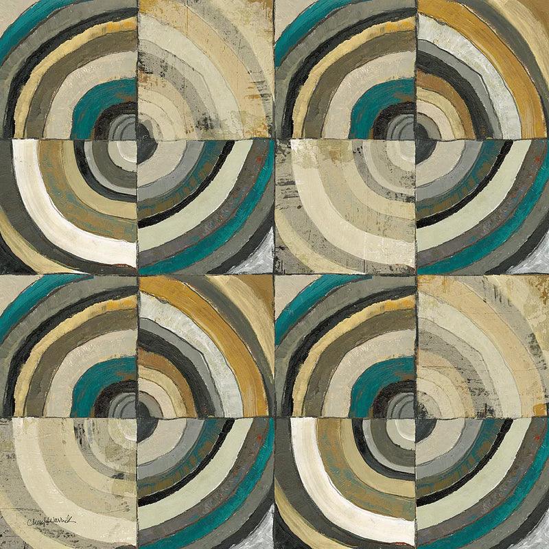 The Center II Abstract Turquoise by Cheryl Warrick. SKU 13855a. Archival Giclee Fine art print for wall decor.