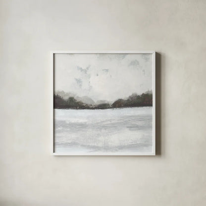 This Place IV Neutral by Cheryl Warrick. Shown in a crisp white glass frame for a clean and minimalist style. Available as an archival giclee rolled canvas, fine art paper, or poster print. SKU 60612a.