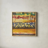 Urban Mixed Bag III by Cheryl Warrick. Shown in a natural wood glass frame for a timeless modern aesthetic. Available as an archival giclee rolled canvas, fine art paper, or poster print. SKU 37774a.