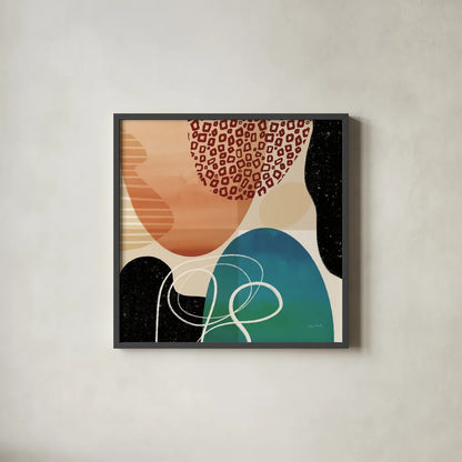 Variety I by Cheryl Warrick. Shown in a sleek black glass frame for a contemporary gallery look. Available as an archival giclee rolled canvas, fine art paper, or poster print. SKU 90929a.