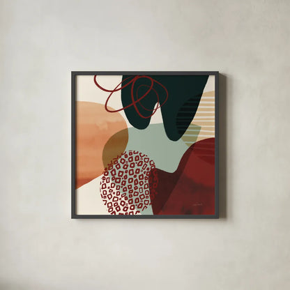 Variety II by Cheryl Warrick. Shown in a sleek black glass frame for a contemporary gallery look. Available as an archival giclee rolled canvas, fine art paper, or poster print. SKU 90930a.