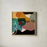 Variety III by Cheryl Warrick. Shown in a natural wood glass frame for a timeless modern aesthetic. Available as an archival giclee rolled canvas, fine art paper, or poster print. SKU 90931a.