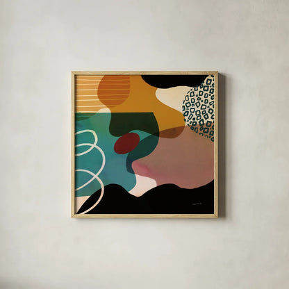 Variety III by Cheryl Warrick. Shown in a natural wood glass frame for a timeless modern aesthetic. Available as an archival giclee rolled canvas, fine art paper, or poster print. SKU 90931a.