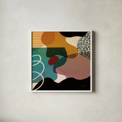 Variety III by Cheryl Warrick. Shown in a crisp white glass frame for a clean and minimalist style. Available as an archival giclee rolled canvas, fine art paper, or poster print. SKU 90931a.