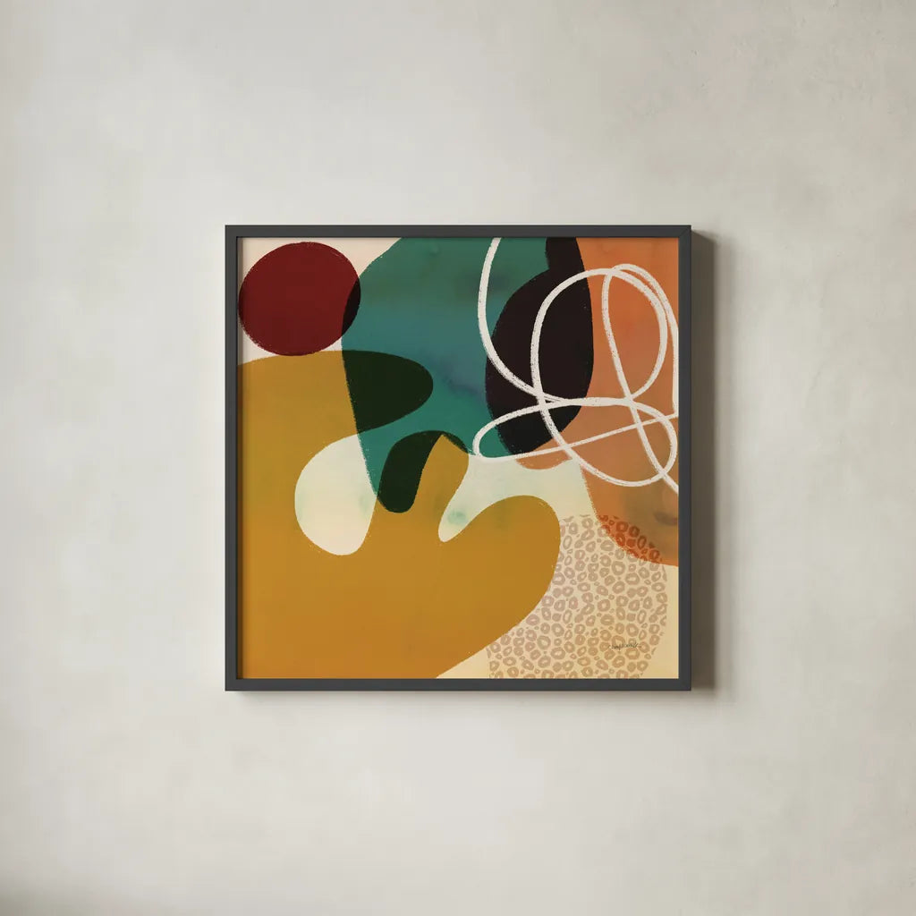 Variety IV by Cheryl Warrick. Shown in a sleek black glass frame for a contemporary gallery look. Available as an archival giclee rolled canvas, fine art paper, or poster print. SKU 90932a.