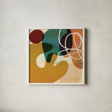 Variety IV by Cheryl Warrick. Shown in a crisp white glass frame for a clean and minimalist style. Available as an archival giclee rolled canvas, fine art paper, or poster print. SKU 90932a.