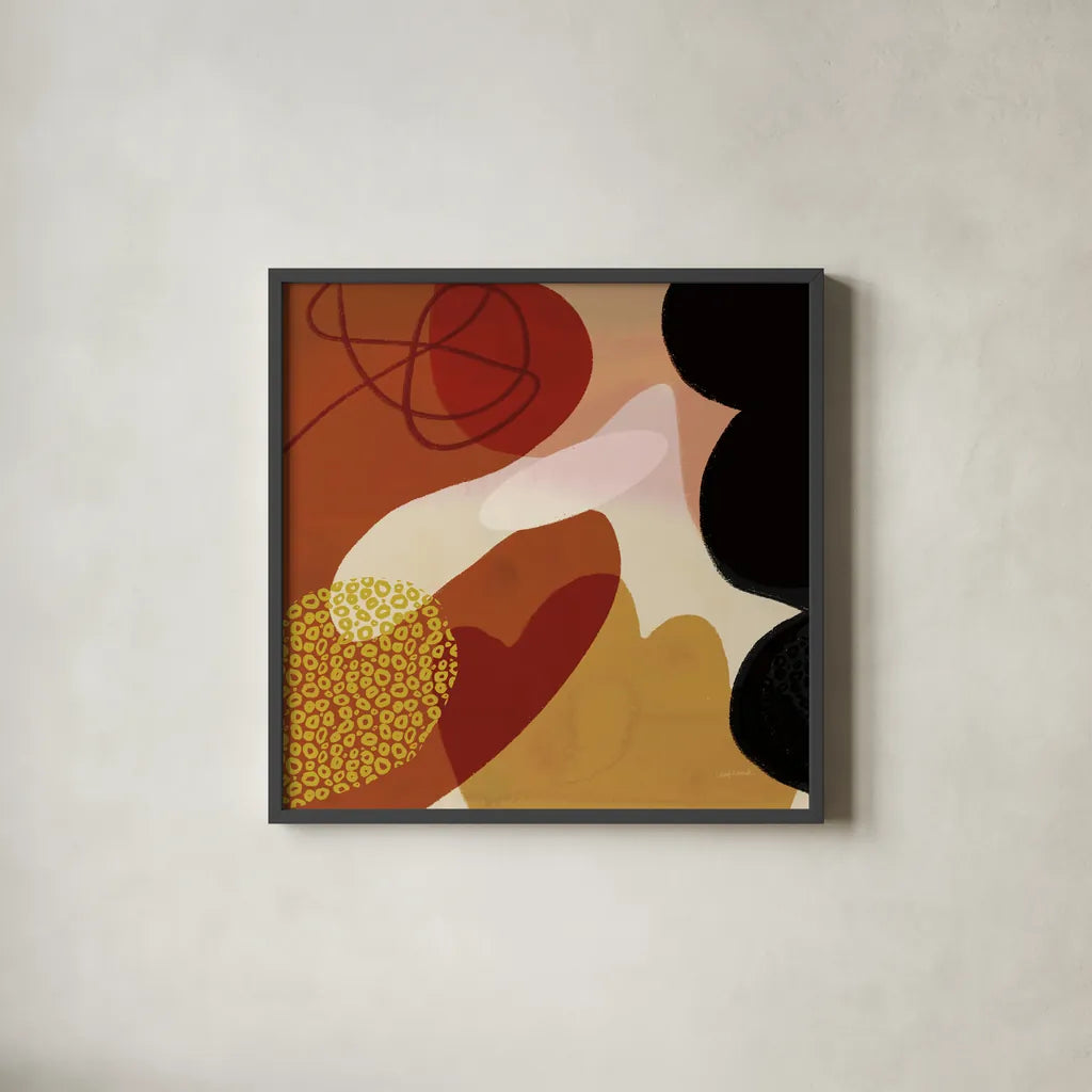Variety V by Cheryl Warrick. Shown in a sleek black glass frame for a contemporary gallery look. Available as an archival giclee rolled canvas, fine art paper, or poster print. SKU 90933a.