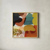 Variety VI by Cheryl Warrick. Shown in a natural wood glass frame for a timeless modern aesthetic. Available as an archival giclee rolled canvas, fine art paper, or poster print. SKU 90934a.