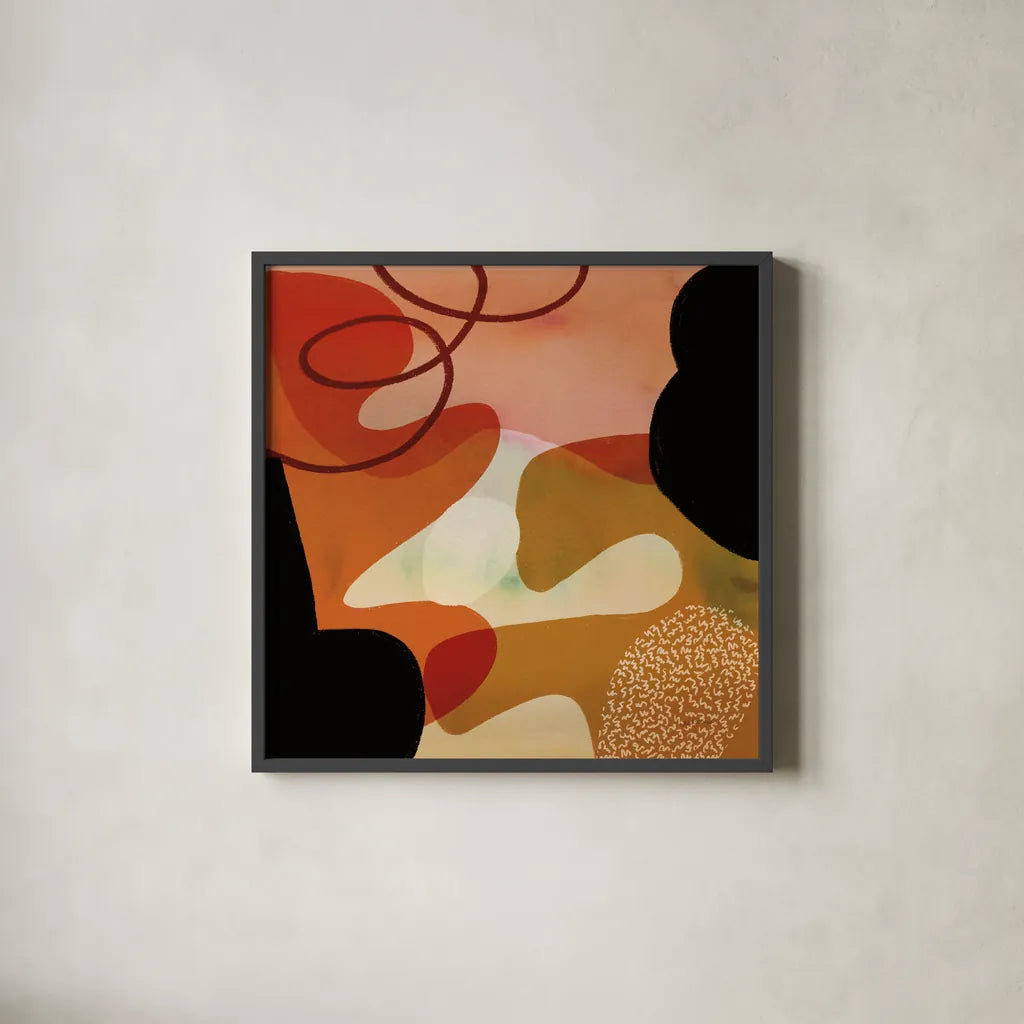 Variety VII by Cheryl Warrick. Shown in a sleek black glass frame for a contemporary gallery look. Available as an archival giclee rolled canvas, fine art paper, or poster print. SKU 90935a.