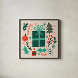 Warm Wishes I by Cheryl Warrick. Shown in a sleek black glass frame for a contemporary gallery look. Available as an archival giclee rolled canvas, fine art paper, or poster print. SKU 97607a.