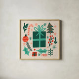 Warm Wishes I by Cheryl Warrick. Shown in a natural wood glass frame for a timeless modern aesthetic. Available as an archival giclee rolled canvas, fine art paper, or poster print. SKU 97607a.
