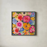 Whimsy I by Cheryl Warrick. Shown in a sleek black glass frame for a contemporary gallery look. Available as an archival giclee rolled canvas, fine art paper, or poster print. SKU 103255a.