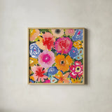 Whimsy I by Cheryl Warrick. Shown in a natural wood glass frame for a timeless modern aesthetic. Available as an archival giclee rolled canvas, fine art paper, or poster print. SKU 103255a.