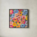 Whimsy II by Cheryl Warrick. Shown in a sleek black glass frame for a contemporary gallery look. Available as an archival giclee rolled canvas, fine art paper, or poster print. SKU 103256a.