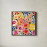 Whimsy III by Cheryl Warrick. Shown in a sleek black glass frame for a contemporary gallery look. Available as an archival giclee rolled canvas, fine art paper, or poster print. SKU 103257a.