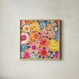 Whimsy III by Cheryl Warrick. Shown in a natural wood glass frame for a timeless modern aesthetic. Available as an archival giclee rolled canvas, fine art paper, or poster print. SKU 103257a.