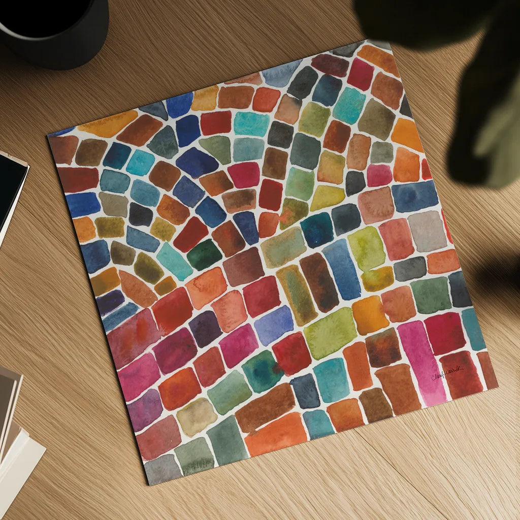 Winding Path I by Cheryl Warrick. Shown as a detailed flat fine art print, highlighting archival giclee quality. Available as an archival giclee rolled canvas, fine art paper, or poster print. SKU 84787a.