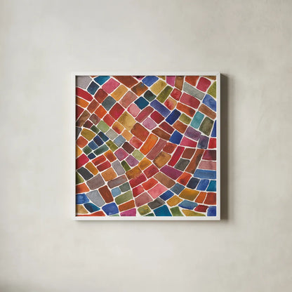 Winding Path II by Cheryl Warrick. Shown in a crisp white glass frame for a clean and minimalist style. Available as an archival giclee rolled canvas, fine art paper, or poster print. SKU 84788a.