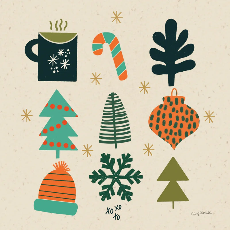 Winter Cheer I by Cheryl Warrick. SKU 102795a. Archival Giclee Fine art print for wall decor.