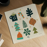 Winter Cheer I by Cheryl Warrick. Shown as a detailed flat fine art print, highlighting archival giclee quality. Available as an archival giclee rolled canvas, fine art paper, or poster print. SKU 102795a.