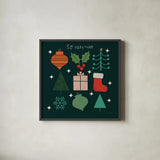Winter Cheer III by Cheryl Warrick. Shown in a sleek black glass frame for a contemporary gallery look. Available as an archival giclee rolled canvas, fine art paper, or poster print. SKU 102797a.