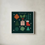 Winter Cheer III by Cheryl Warrick. Shown in a crisp white glass frame for a clean and minimalist style. Available as an archival giclee rolled canvas, fine art paper, or poster print. SKU 102797a.